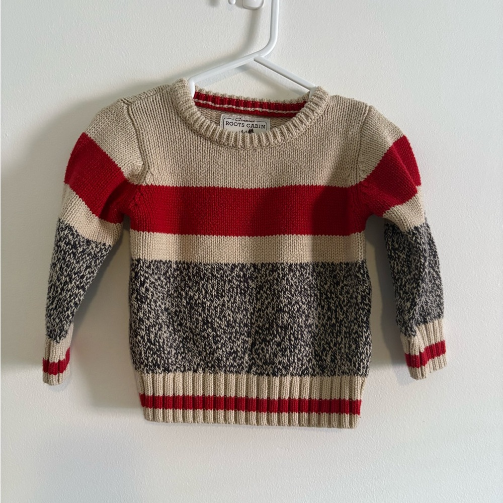 Roots Kids Striped Sweater - Red, Cream, Black